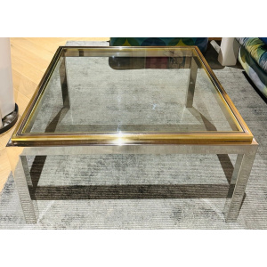 Jean Charles Brass & Chrome Coffee Table, 1970s