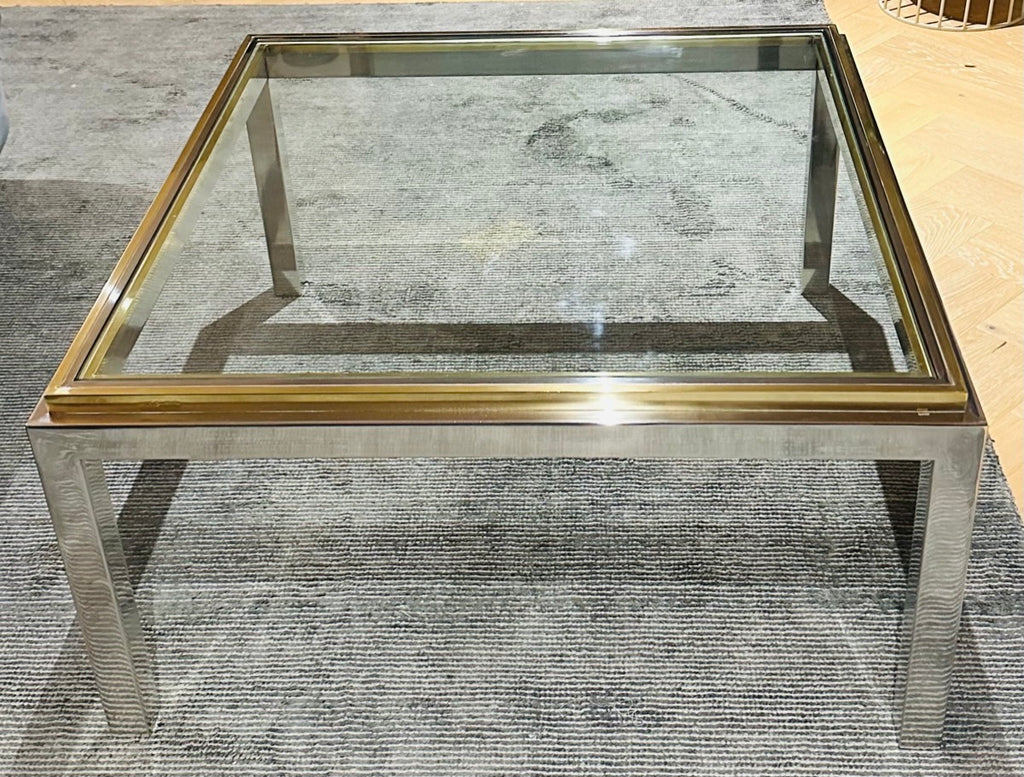Jean Charles Brass & Chrome Coffee Table, 1970s