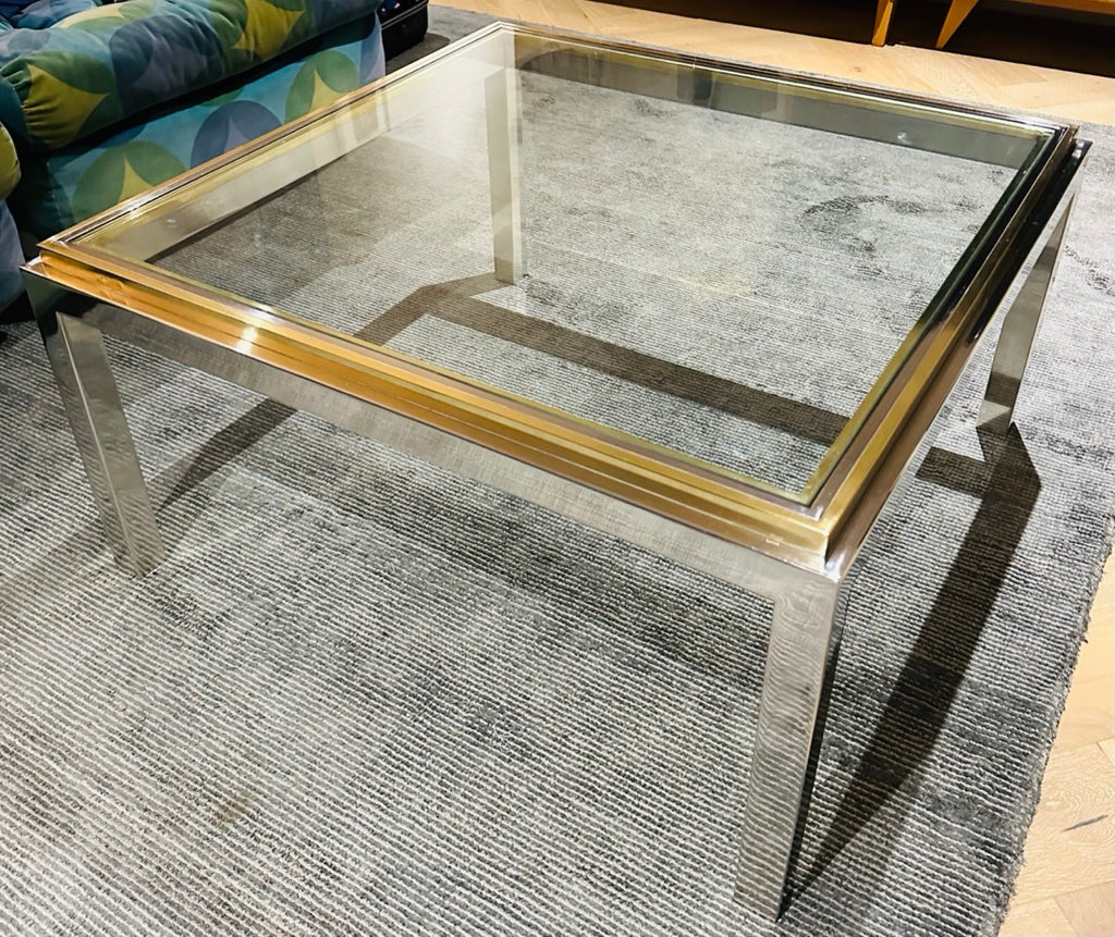 Jean Charles Brass & Chrome Coffee Table, 1970s