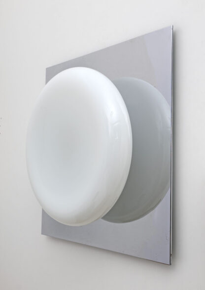 Carlo Nason Mid-century Modern Italian Steel and Murano Glass Wall Lamp, 1970s - Image 5