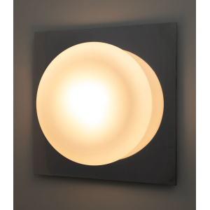 Carlo Nason Mid-century Modern Italian Steel and Murano Glass Wall Lamp, 1970s