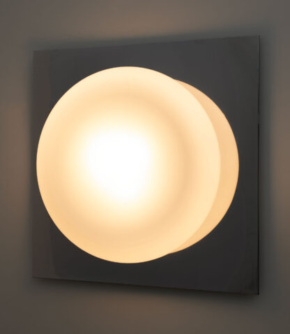 Carlo Nason Mid-century Modern Italian Steel and Murano Glass Wall Lamp, 1970s - Image 4