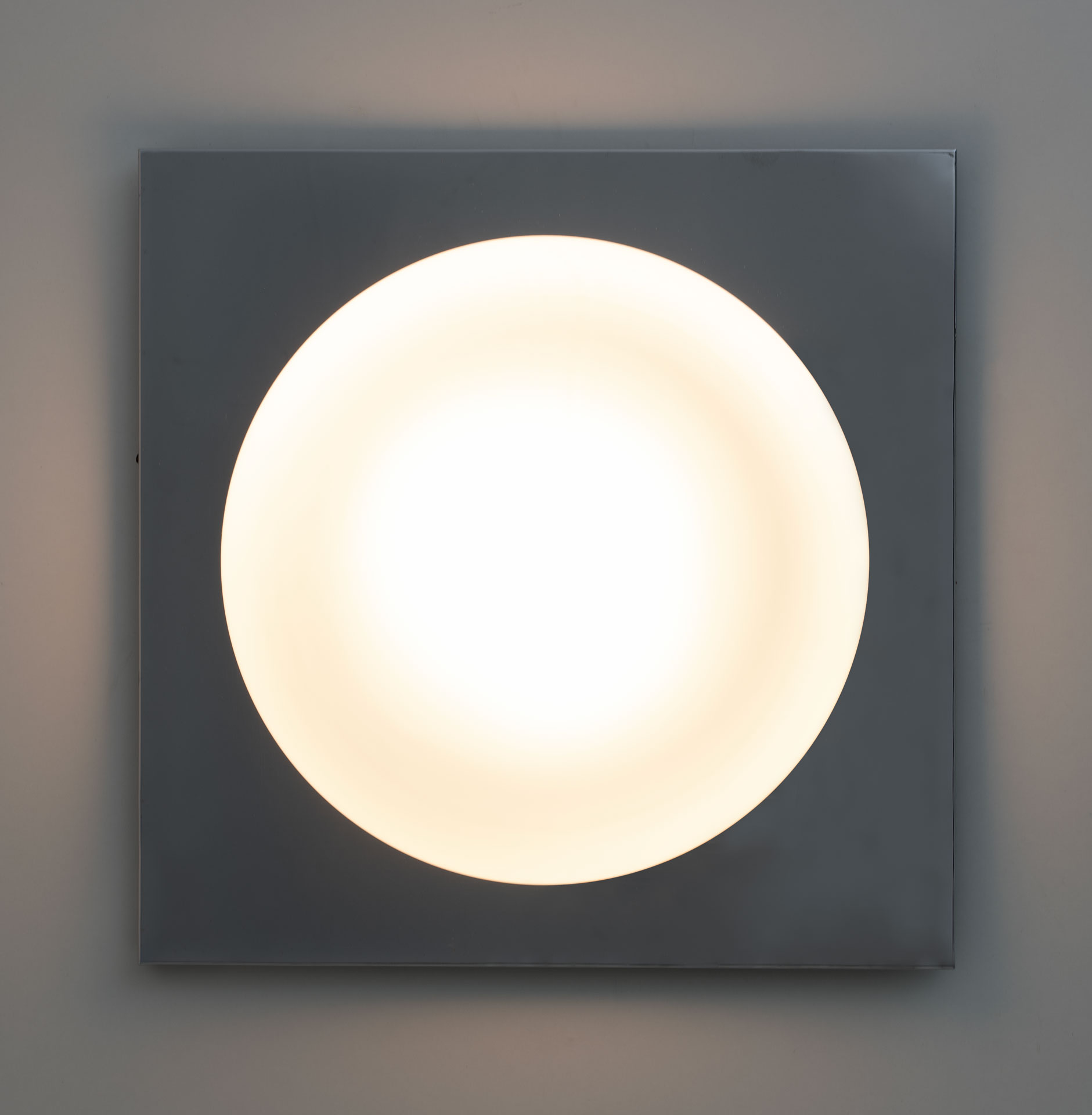 Carlo Nason Mid-century Modern Italian Steel and Murano Glass Wall Lamp, 1970s