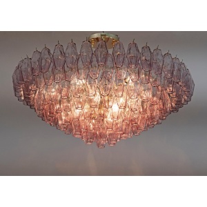 Carlo Scarpa Mid-Century Modern Murano Glass Poliedri Chandelier by Venini