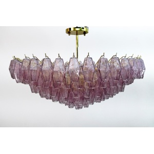 Carlo Scarpa Mid-Century Modern Murano Glass Poliedri Chandelier by Venini