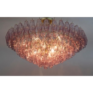 Carlo Scarpa Mid-Century Modern Murano Glass Poliedri Chandelier by Venini