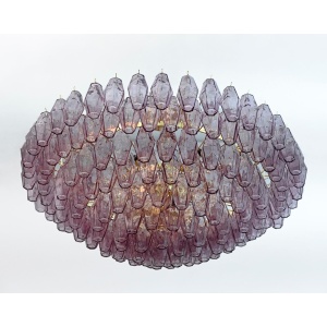 Carlo Scarpa Mid-Century Modern Murano Glass Poliedri Chandelier by Venini