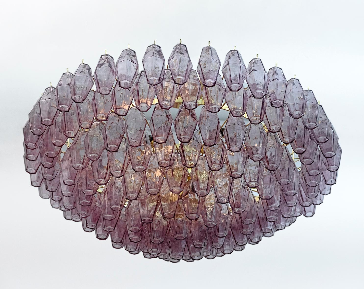 Carlo Scarpa Mid-Century Modern Murano Glass Poliedri Chandelier by Venini