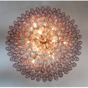 Carlo Scarpa Mid-Century Modern Murano Glass Poliedri Chandelier by Venini