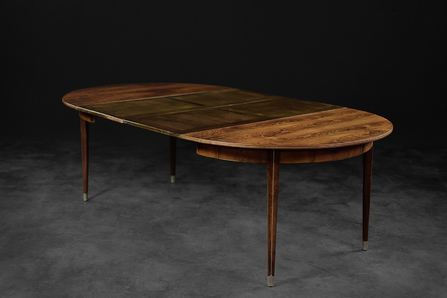 Vintage Rare Danish Round Rosewood Folding Dining Table by Agner Christoffersen for N.C. Christoffersen, 1948