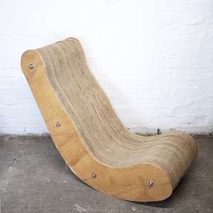Sculpted Cardboard & Plywood Lounge Chair, 2000s