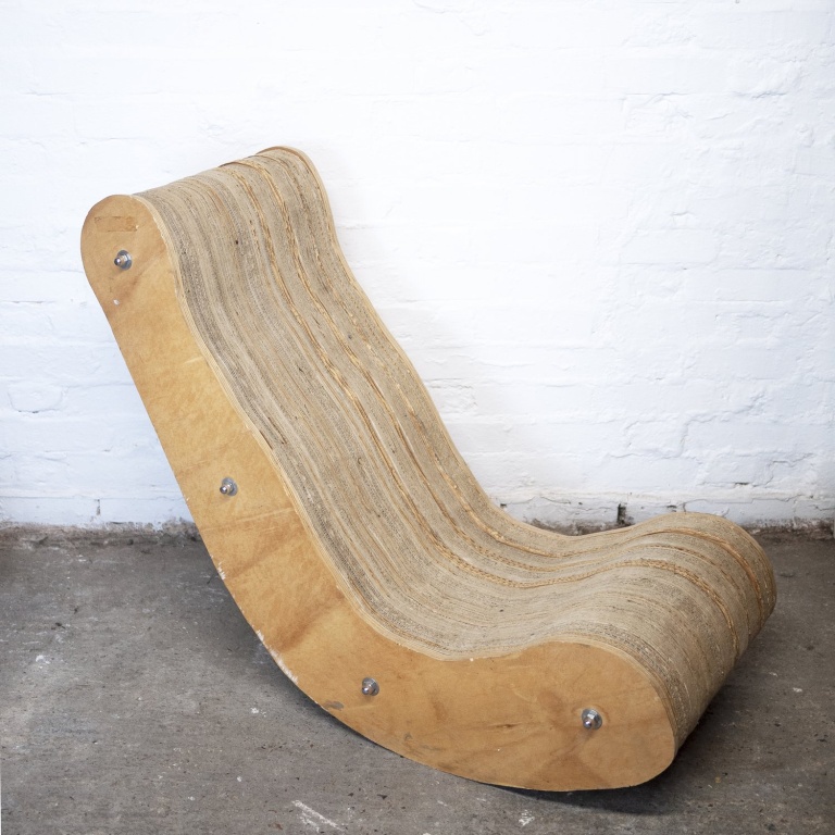 Sculpted Cardboard & Plywood Lounge Chair, 2000s - Image 5