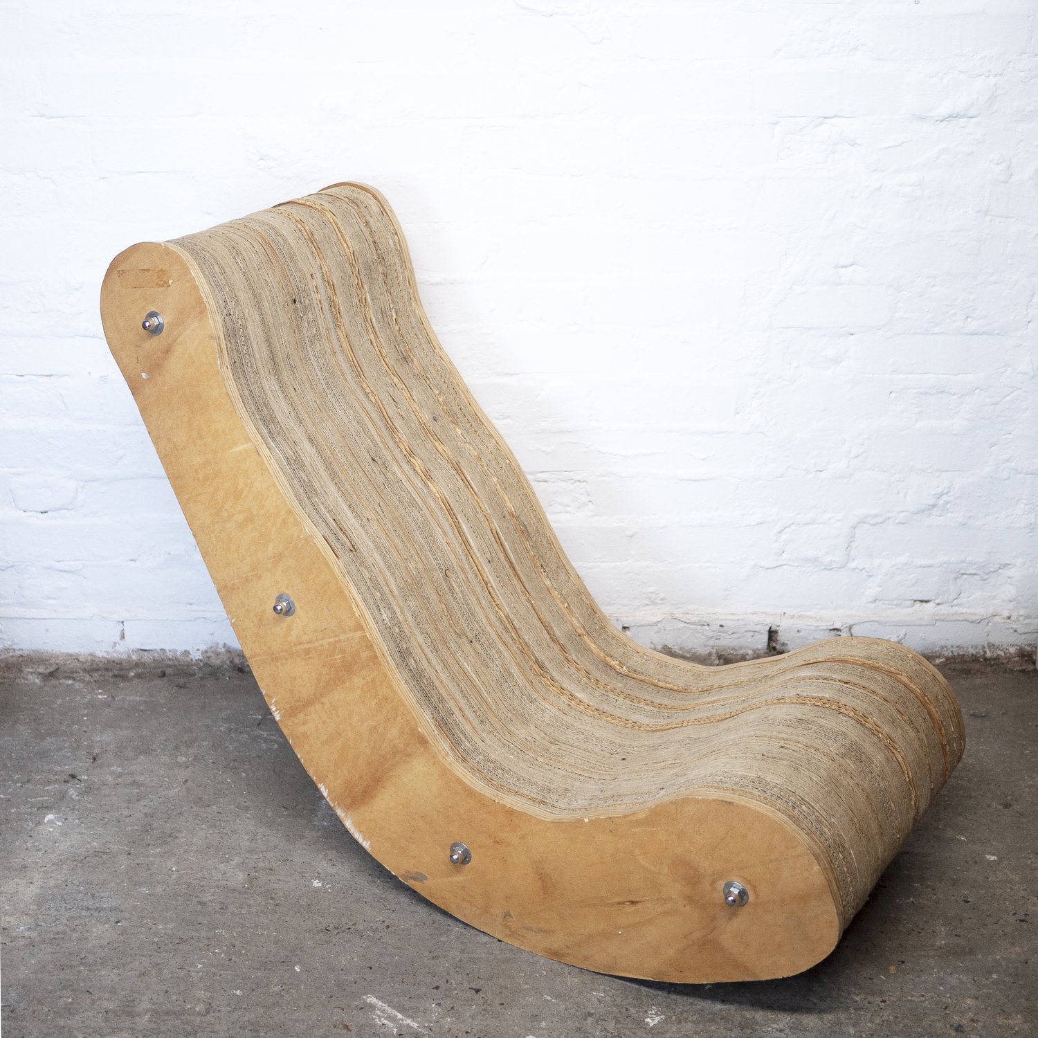 Sculpted Cardboard & Plywood Lounge Chair, 2000s