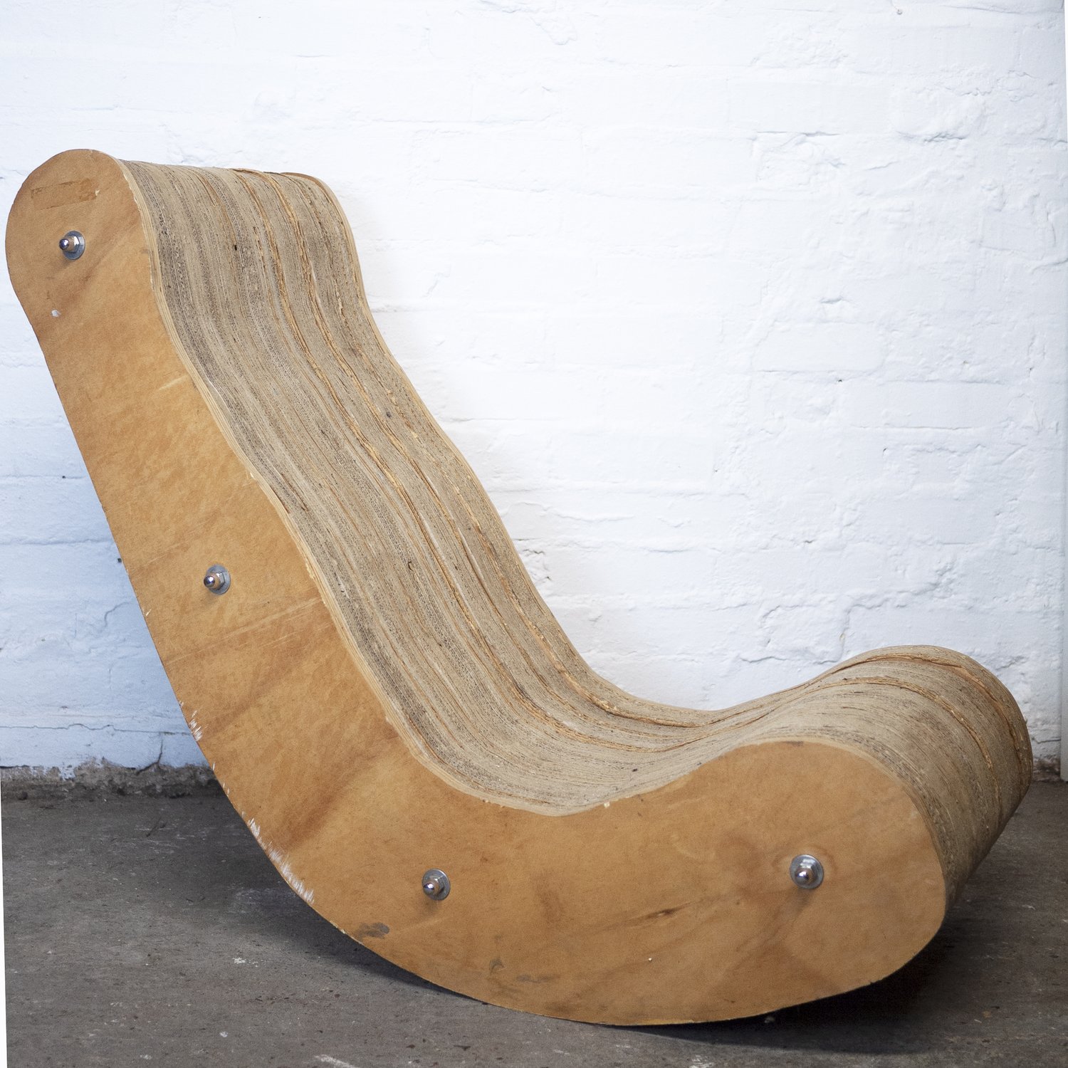 Sculpted Cardboard & Plywood Lounge Chair, 2000s