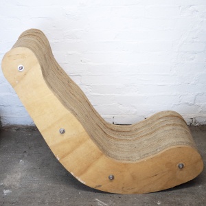 Sculpted Cardboard & Plywood Lounge Chair, 2000s