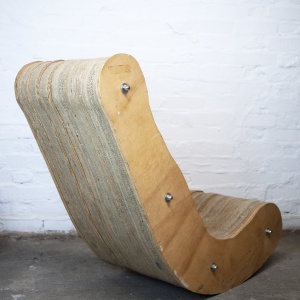 Sculpted Cardboard & Plywood Lounge Chair, 2000s