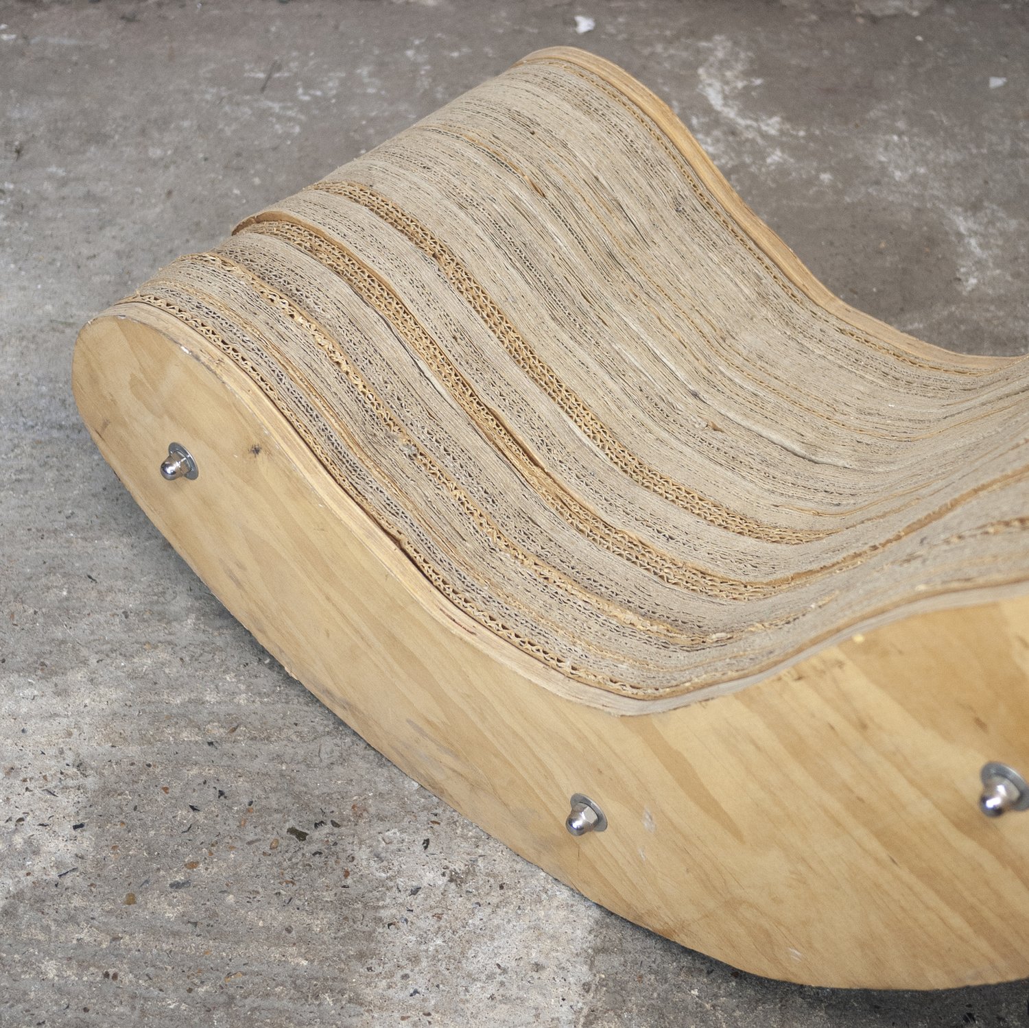 Sculpted Cardboard & Plywood Lounge Chair, 2000s