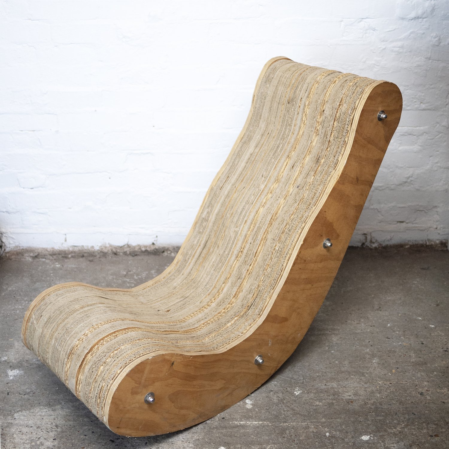 Sculpted Cardboard & Plywood Lounge Chair, 2000s