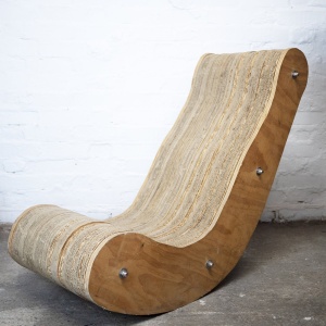 Sculpted Cardboard & Plywood Lounge Chair, 2000s