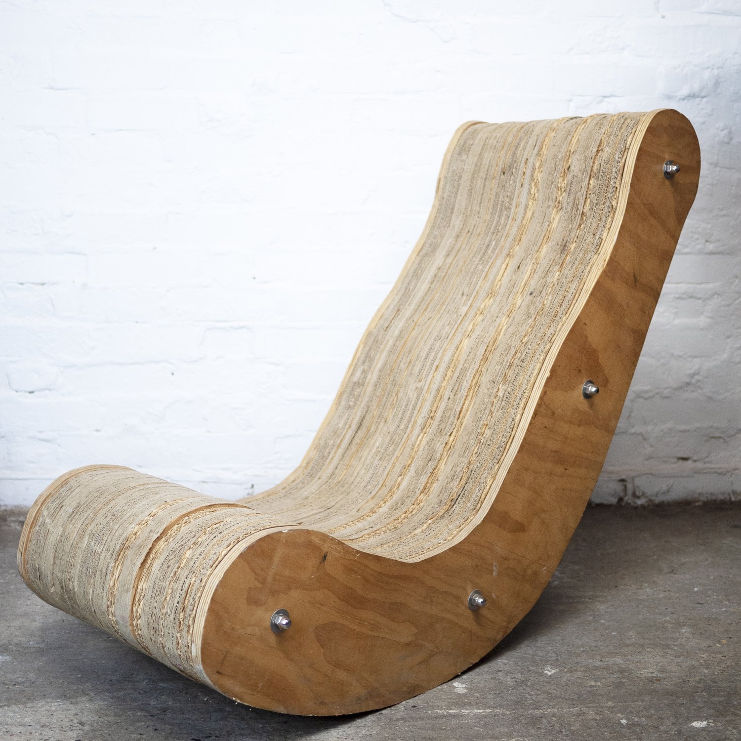 Sculpted Cardboard & Plywood Lounge Chair, 2000s