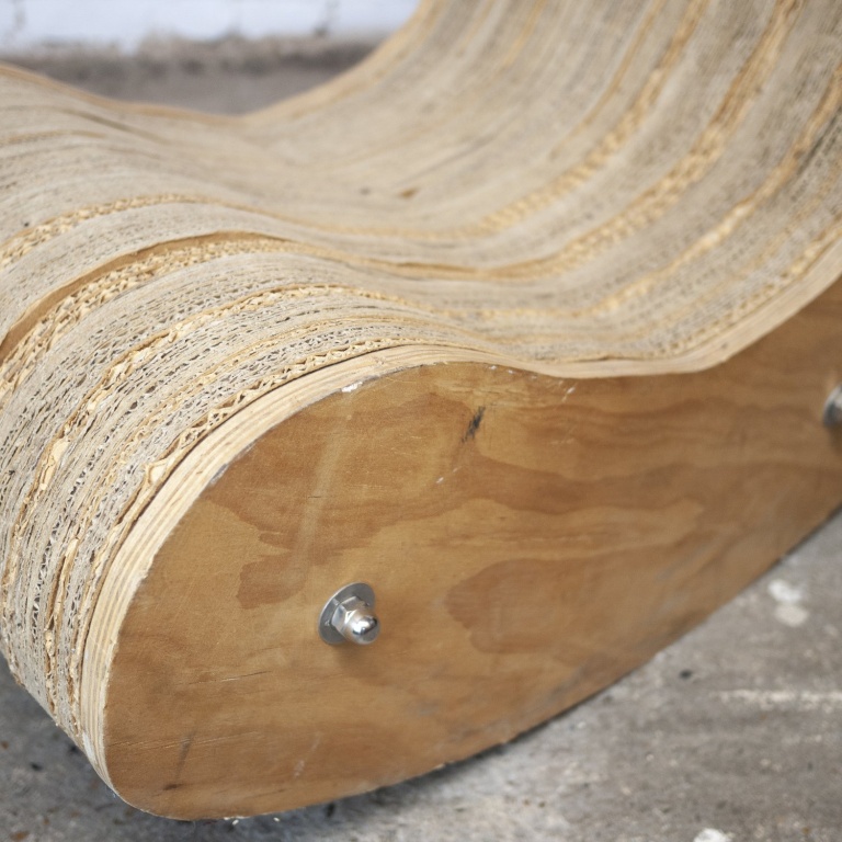 Sculpted Cardboard & Plywood Lounge Chair, 2000s - Image 3