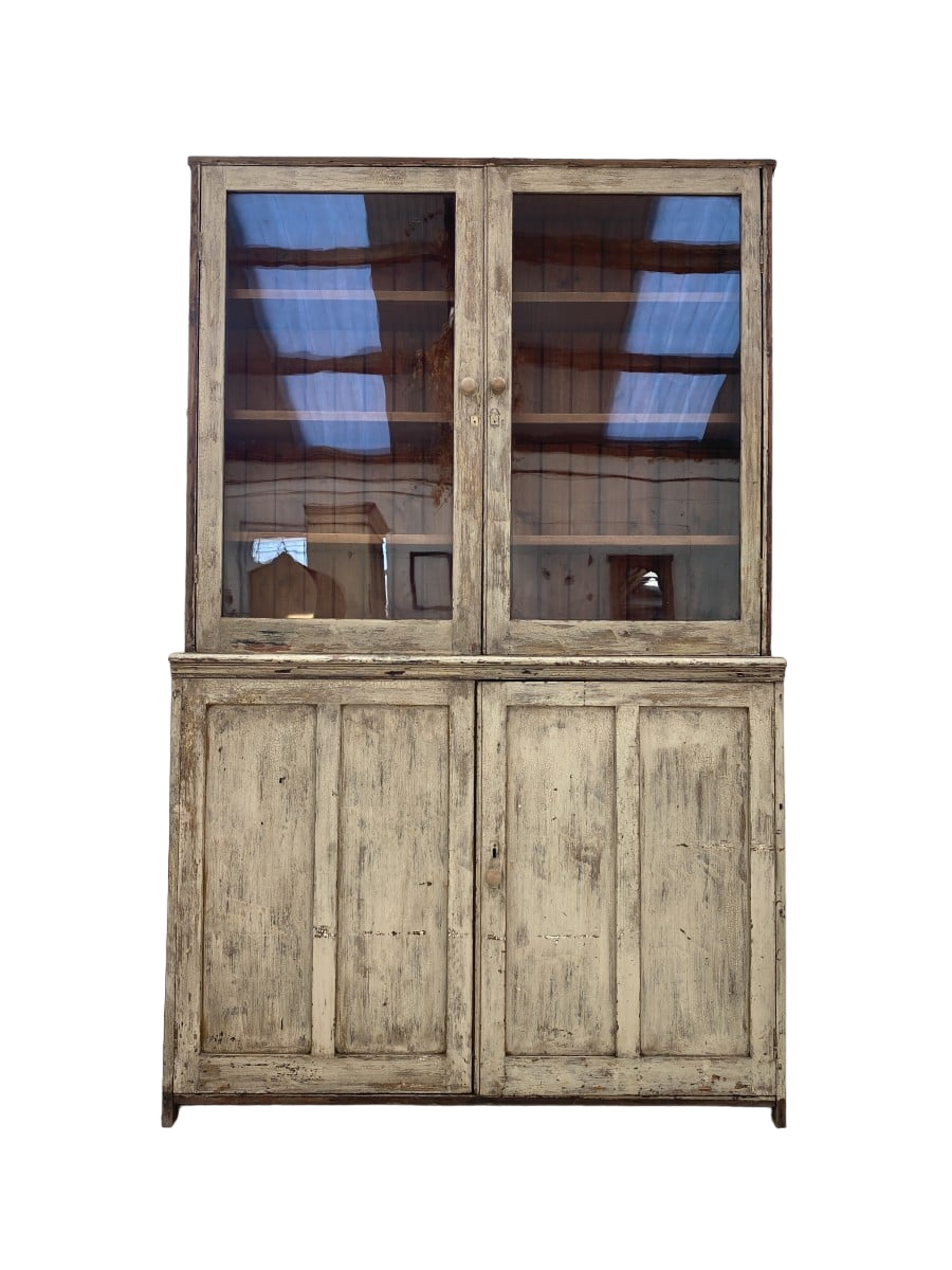 Painted Pine Glazed Cupboard