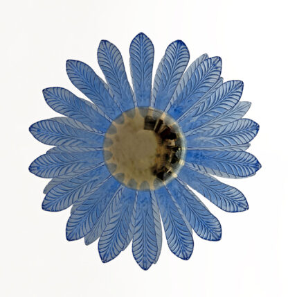 Mid-Century Modern Palm Leaves Big Chandelier Murano Glass and Brass, 1970s - Image 5