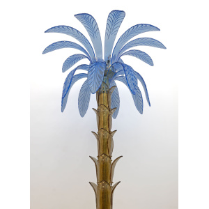 Murano Glass and Brass Palm Tree Floor Lamp, 1970s