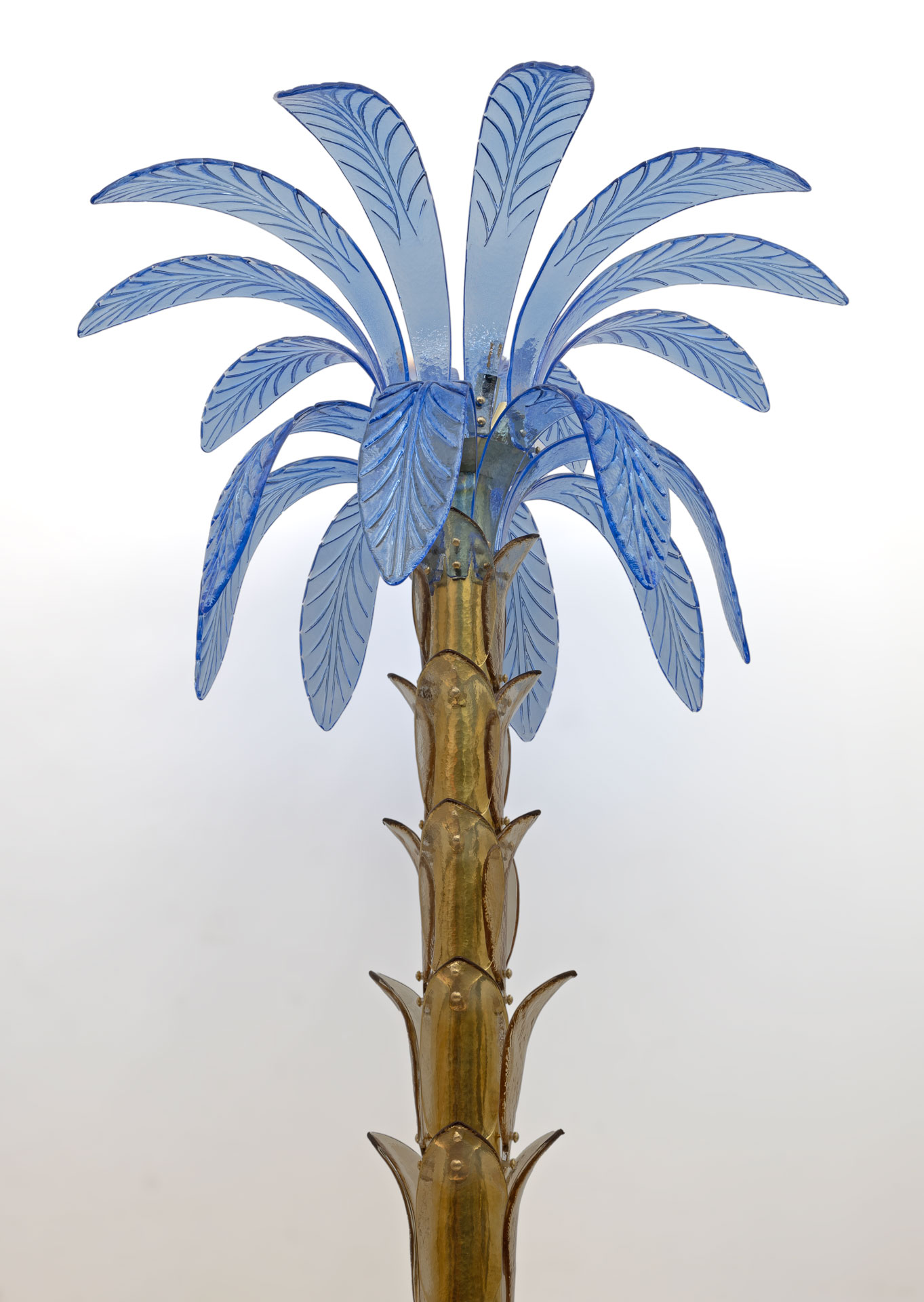 Murano Glass and Brass Palm Tree Floor Lamp, 1970s