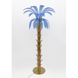 Murano Glass and Brass Palm Tree Floor Lamp, 1970s