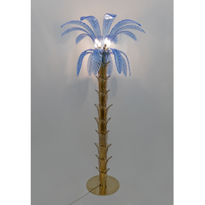Murano Glass and Brass Palm Tree Floor Lamp, 1970s