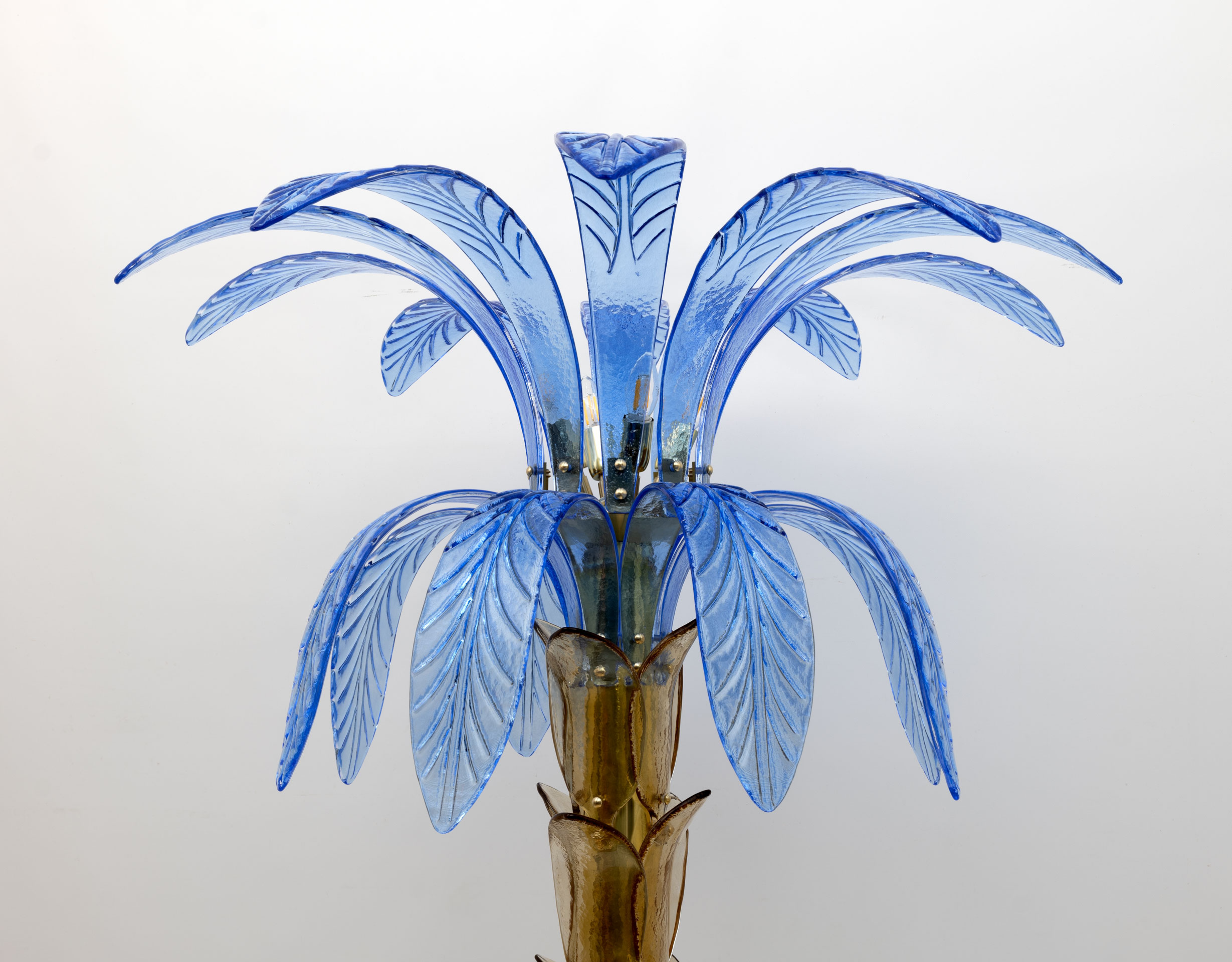 Murano Glass and Brass Palm Tree Floor Lamp, 1970s