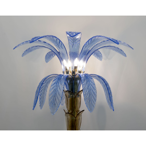 Murano Glass and Brass Palm Tree Floor Lamp, 1970s