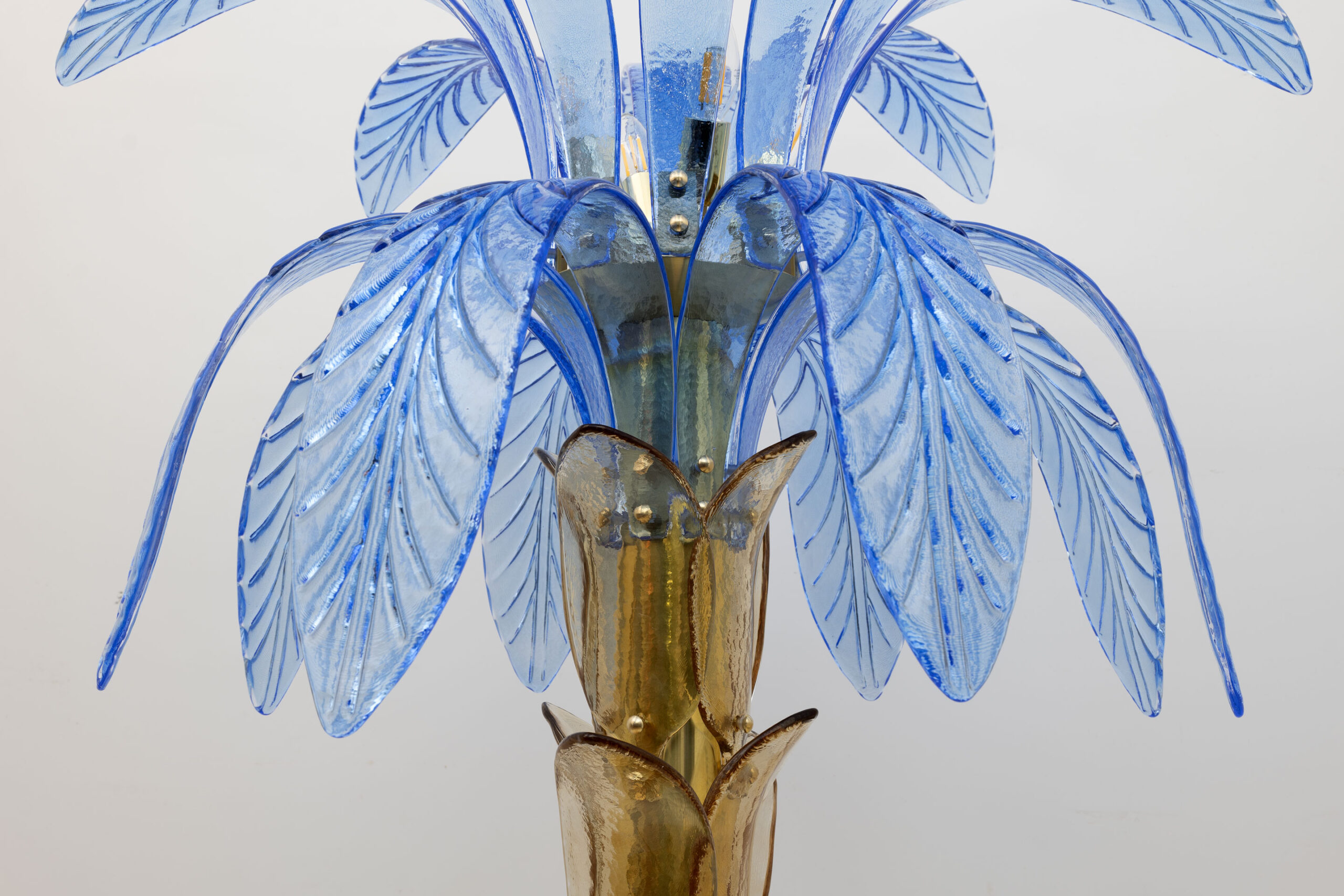 Murano Glass and Brass Palm Tree Floor Lamp, 1970s