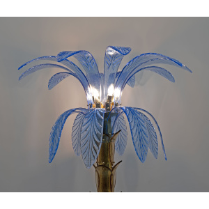 Murano Glass and Brass Palm Tree Floor Lamp, 1970s