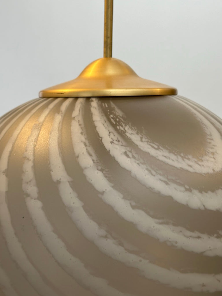 Gold Tinted Glass Hanging Light, 1970s