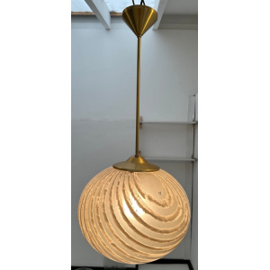Gold Tinted Glass Hanging Light, 1970s