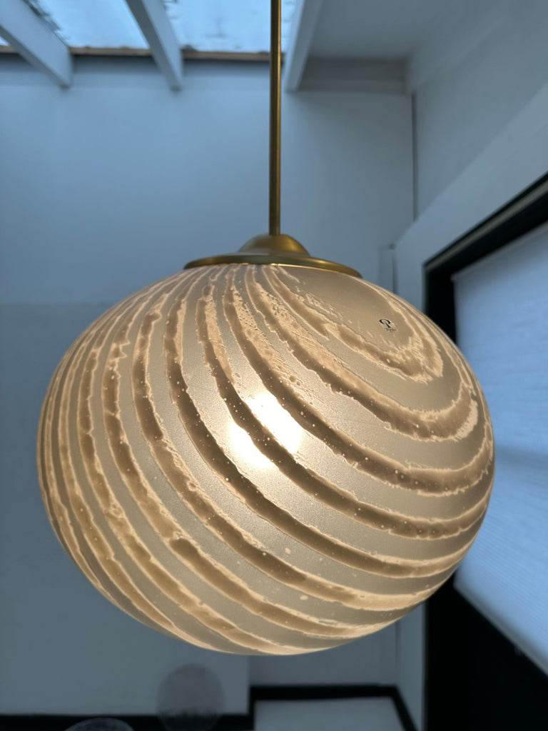 Gold Tinted Glass Hanging Light, 1970s