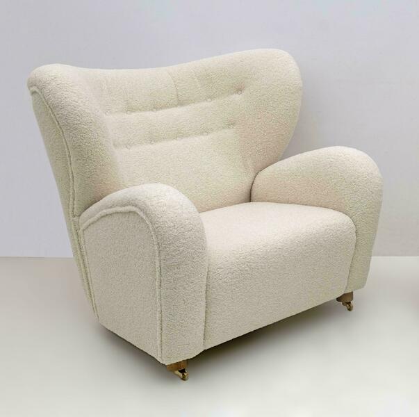 Sahco Zero the Tired Man Bouclè Lounge Chair by Lassen