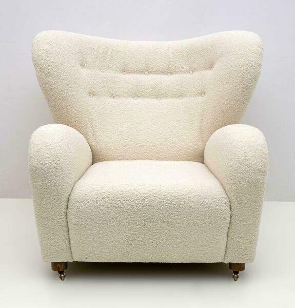 Sahco Zero the Tired Man Bouclè Lounge Chair by Lassen
