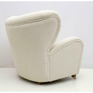 Sahco Zero the Tired Man Bouclè Lounge Chair by Lassen