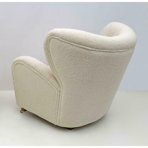 Sahco Zero the Tired Man Bouclè Lounge Chair by Lassen