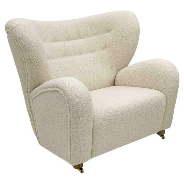 Sahco Zero the Tired Man Bouclè Lounge Chair by Lassen