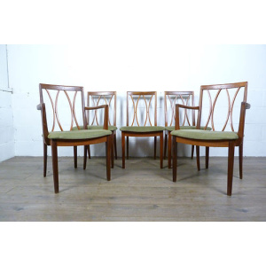 Set of Five G Plan Teak Dining Chairs Inc 2 Carvers
