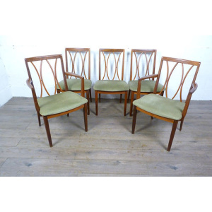 Set of Five G Plan Teak Dining Chairs Inc 2 Carvers