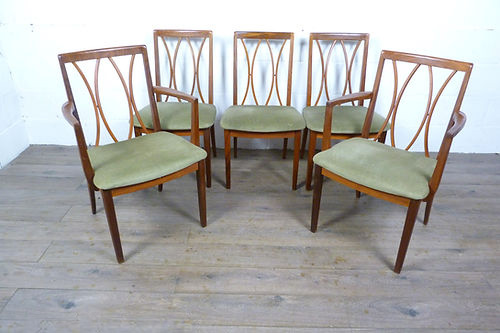 Set of Five G Plan Teak Dining Chairs Inc 2 Carvers