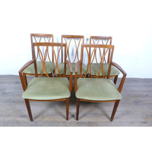 Set of Five G Plan Teak Dining Chairs Inc 2 Carvers