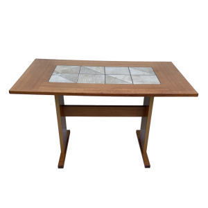 Small Mid Century Teak & Tile Dining Table by Gangso Mobler