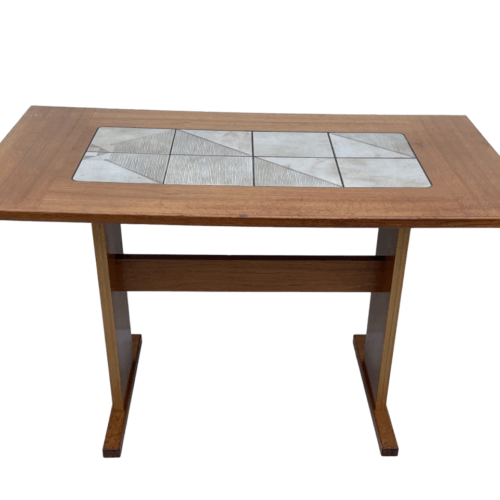 Small Mid Century Teak & Tile Dining Table by Gangso Mobler