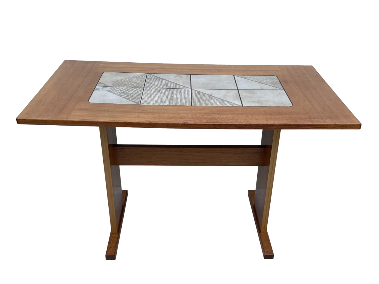 Small Mid Century Teak & Tile Dining Table by Gangso Mobler